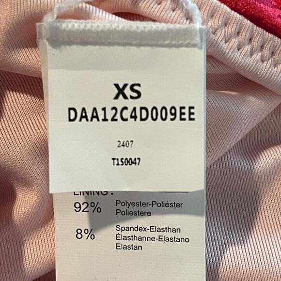 Cupshe XS Pink Floral Bikini Set Women’s 2-Piece Scalloped V-Neck High Waist - Picture 5 of 8